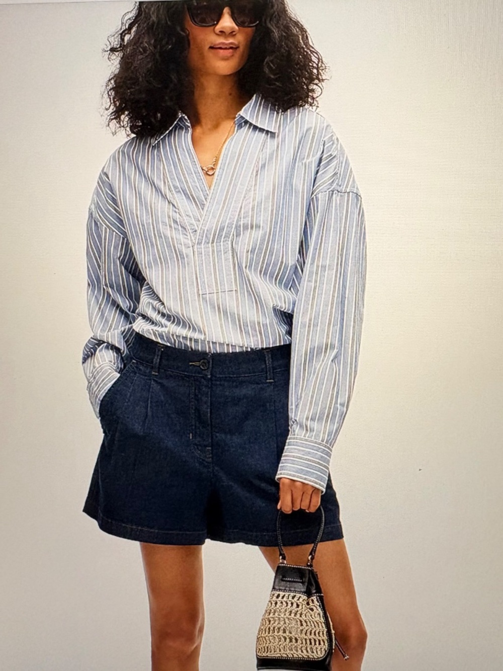 NWT J Crew Easy pleated short in drapey denim